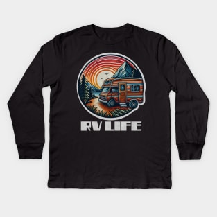 RV Life sunset Kids Long Sleeve T-Shirt